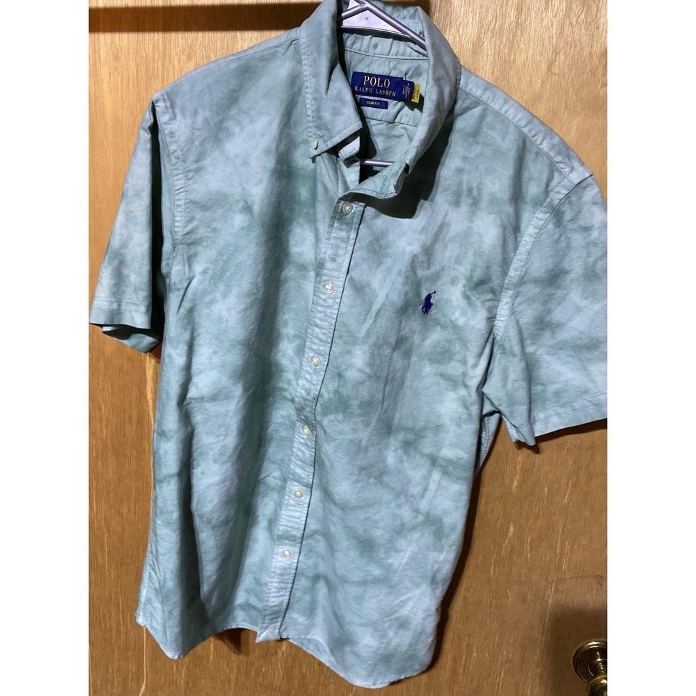 Polo Ralph Lauren vintage button Down Shirt Sleeve Shirt Green